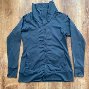 Brooks Running Jacket Gray Zip Up Stretch Thumb Holes Activewear Womens XL